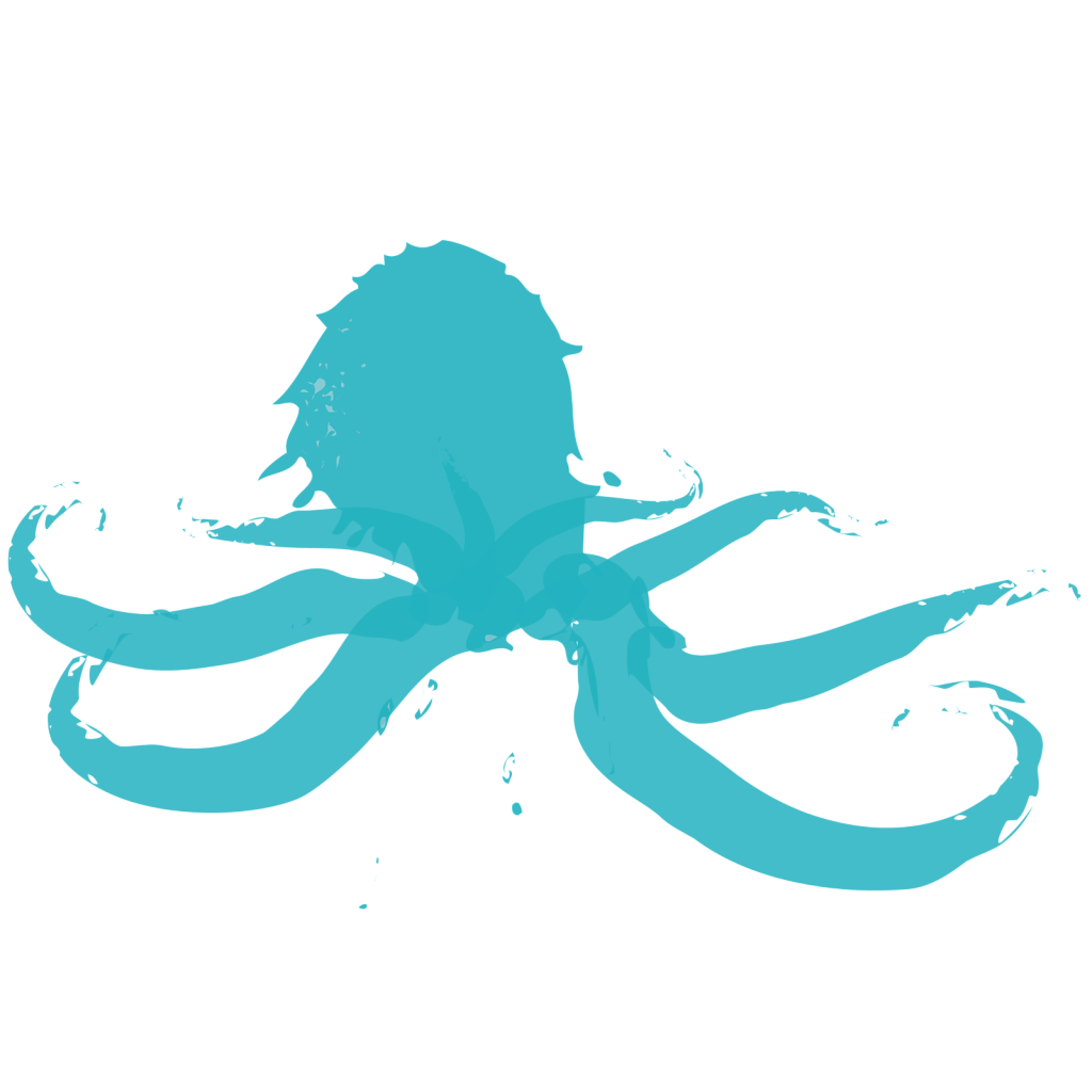 Blue abstract octopus illustration