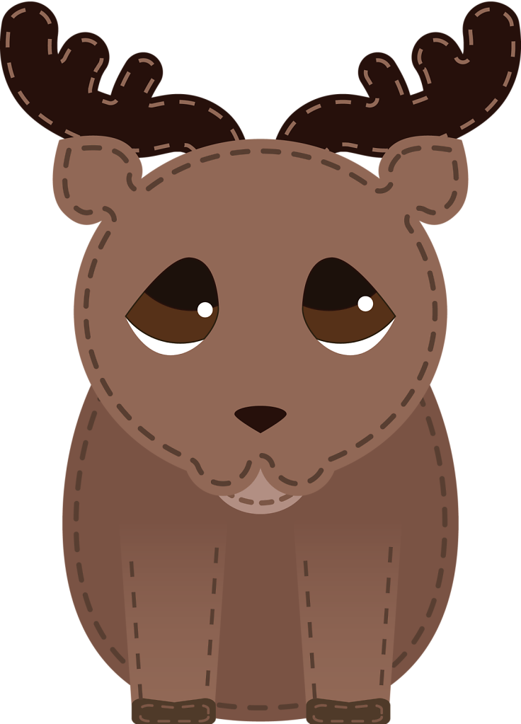 Transparent background deer with stitches
