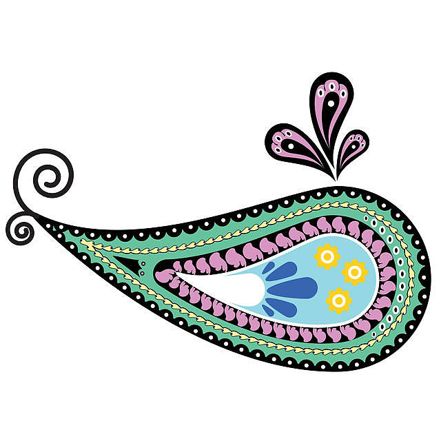 Colorful paisley whale