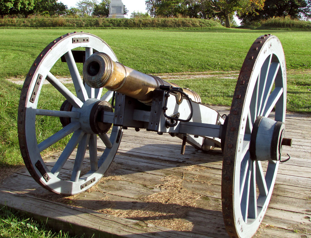 Portable cannon on a platform