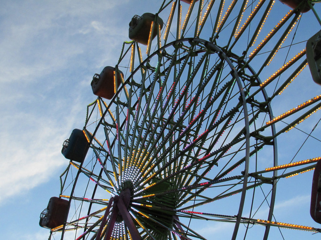 Ferris Wheel with lights on