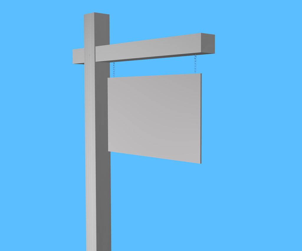 angled blank yard sign