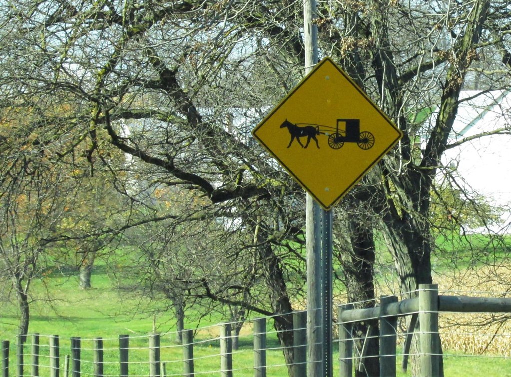 Amish crossing sign