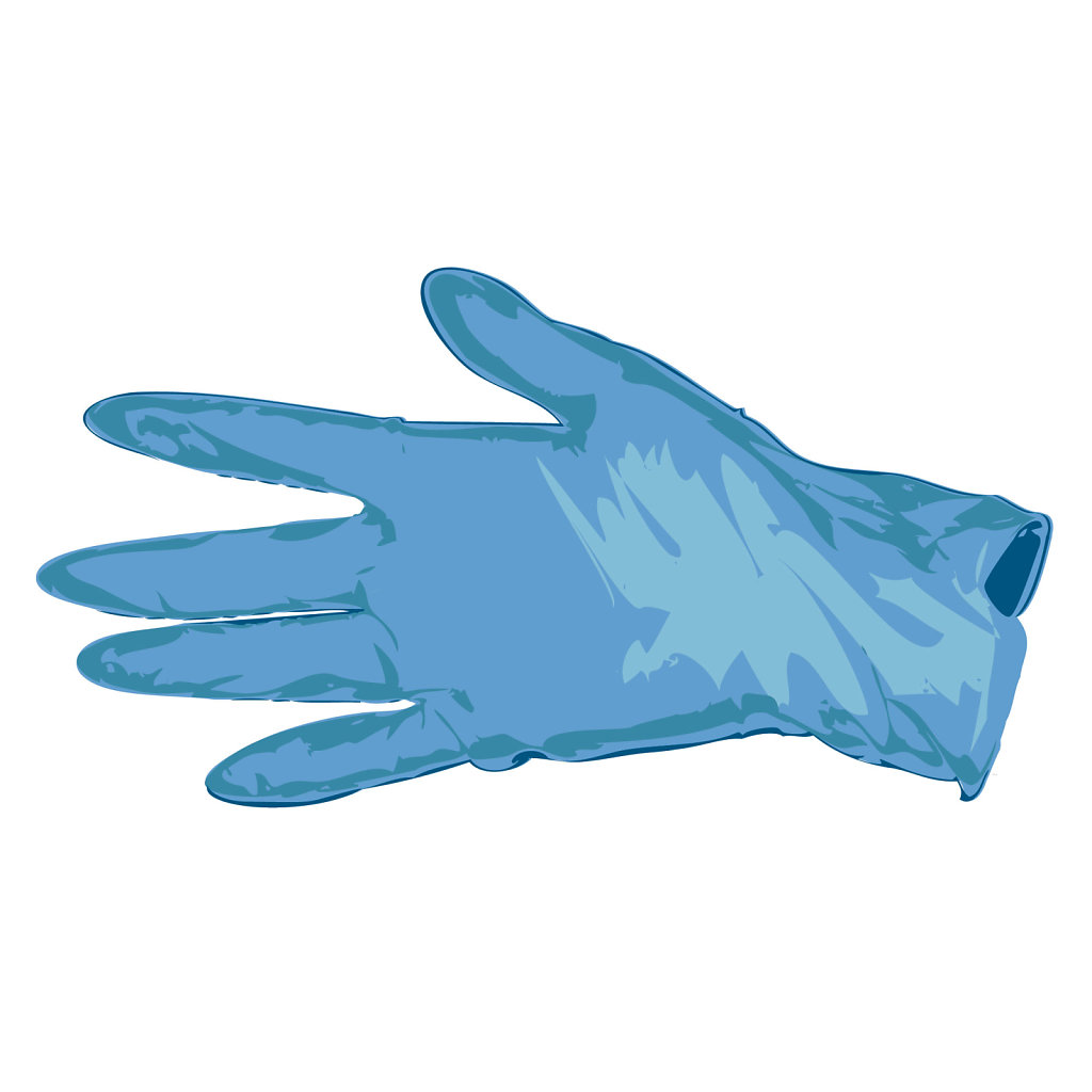 Blue sanitary nitril glove
