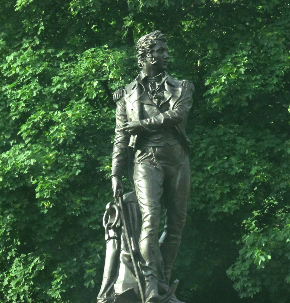 bronze statue of commadore perry in perrysburg pic